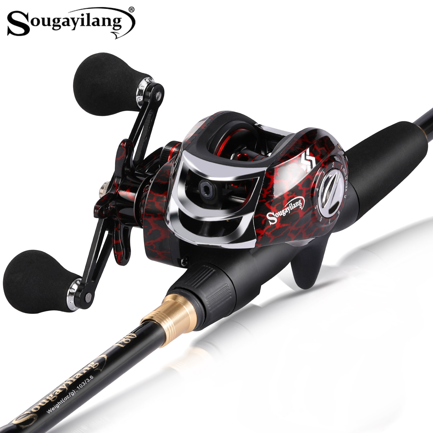 Spincast Reel - Sougayilang 1.8-2.4m fundição combinação de pesca